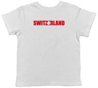 Shopagift Switzerland and Flag Childrens Kids T-Shirt White