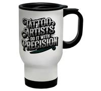 Shopagift Tattoo Artists Do It with Precision Inked Travel Mug Stainless Steel 14oz Cup