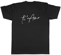 Shopagift Te Amo with Love Heart T-Shirt Black