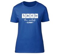 Shopagift Teacher Periodic Table Womens T-Shirt The Coolest Element Chemistry Ladies Tee Blue