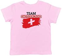 Shopagift Team Switzerland Flag Childrens Kids T-Shirt Light Pink