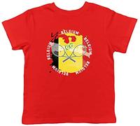 Shopagift Tennis Sports with Belgium Flag Childrens Kids T-Shirt Gift Red