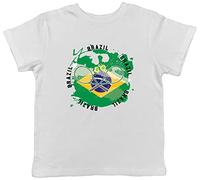 Shopagift Tennis Sports with Brazil Flag Childrens Kids T-Shirt Gift White