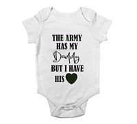 Shopagift The Army Has My Daddy But I Have His Heart Baby Vest Bodysuit White