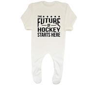 Shopagift The Future of Hockey Starts Here Baby Grow Romper Suit White