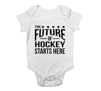 Shopagift The Future of Hockey Starts Here Baby Grow Vest Bodysuit White