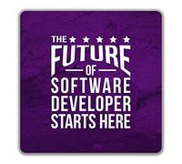 Shopagift The Future of Software Developer Starts Here 2 Pack Coasters - 9cm x 9cm