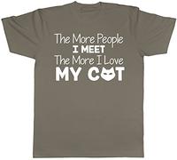 Shopagift The More People I Meet the More I Love My Cat Mens Short Sleeve T-Shirt
