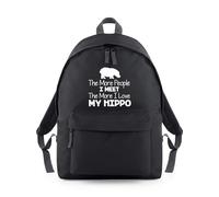Shopagift The More People I Meet The More I Love My Hippo Backpack Rucksack 18 Litres Capacity - 42cm x 31cm x 21cm