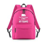 Shopagift The More People I Meet The More I Love My Hippo Backpack Rucksack 18 Litres Capacity - 42cm x 31cm x 21cm