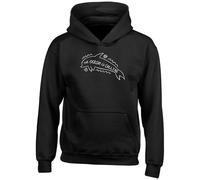 Shopagift The Ocean is Calling Dolphin Sea Ocean Kids Hoodie Hoody Hooded Top Boys Girls Black