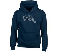 Shopagift The Ocean is Calling Dolphin Sea Ocean Kids Hoodie Hoody Hooded Top Boys Girls Navy Blue
