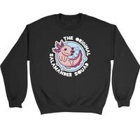 Shopagift The Original Salamander Squad Kids Sweatshirt Aquatic Axolotl Funny Jumper Boys Girls Black