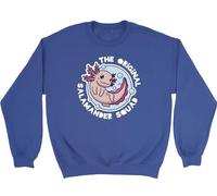 Shopagift The Original Salamander Squad Kids Sweatshirt Aquatic Axolotl Funny Jumper Boys Girls Blue