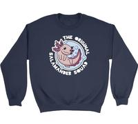 Shopagift The Original Salamander Squad Sweatshirt Aquatic Axolotl Funny Unisex Jumper Navy
