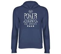 Shopagift The Poker Legend has Arrived Hooded Top Hoodie Navy Blue