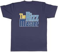Shopagift The Rizz Master Mens T-Shirt Charisma Charm Tee Navy Blue