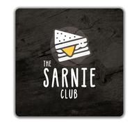 Shopagift The Sarnie Club 2 Pack Coasters Funny Sandwhich Lover - 9cm x 9cm