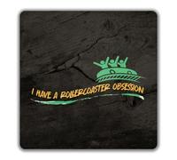 Shopagift Theme Park Lover 2 Pack Coasters I have a Rollercoaster Obsession - 9cm x 9cm