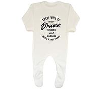 Shopagift There Will be Lots of Drama Singing Dancing Music & Jazz Hands Baby Grow Romper Suit White