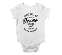 Shopagift There Will be Lots of Drama Singing Dancing Music & Jazz Hands Baby Vest Bodysuit White