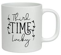 Shopagift Third Time Lucky White 10oz Novelty Gift Mug Cup