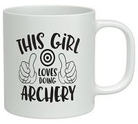 Shopagift This Girl Loves Doing Archery White 10oz Novelty Gift Mug Cup