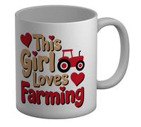 Shopagift This Girl Loves Farming Mug White 11oz Large Ceramic Cup