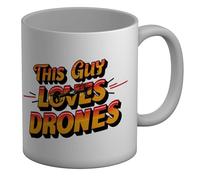 Shopagift This Guy Loves Drones Mug Funny Flight Control White 11oz Large Ceramic Cup