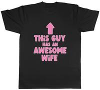 Shopagift This Guy Mens T-Shirt Has an Awesome Wife Valentine's Tee Black