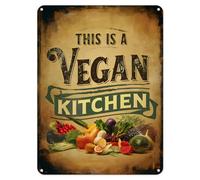 Shopagift This is a Vegan Kitchen Metal Poster Wall Sign Man Cave Shed Bar Bedroom Home Kitchen - A3
