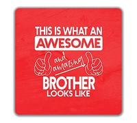 Shopagift This is What an Awesome and Amazing Brother Looks Like 2 Pack Coasters - 9cm x 9cm