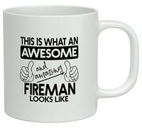 Shopagift This is what an Awesome and Amazing Fireman Looks Like White 10oz Mug Cup