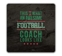 Shopagift This is What an Awesome Football Coach Looks Like Sport 2 Pack Coasters - 9cm x 9cm