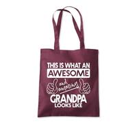 Shopagift This is what an Awesome Grandpa Looks Like Tote Shopping Beach Bag 10 Litres Capacity - 42cm x 38cm