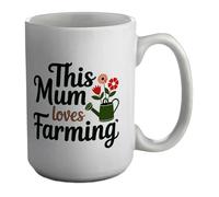 Shopagift This Mum Loves Farming Mug White 15oz Large Ceramic Cup