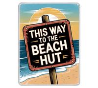 Shopagift This Way to the Beach Hut Metal Poster Wall Tin Sign Man Cave Shed Bar Bedroom Home Kitchen - A5
