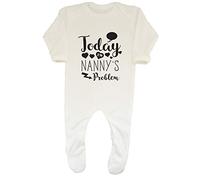 Shopagift Today I'm Nanny's Problem Funny Cute Baby Romper White