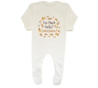 Shopagift Too Much Pasta Baby Romper Impastable Funny Boys Girls White