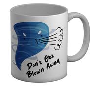 Shopagift Tornado Mug Don't Get Blown Away White 11oz Large Ceramic Cup