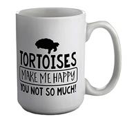 Shopagift Tortoise Make Me Happy, You Not So Much White 15oz Large Mug Cup