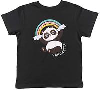 Shopagift Totally Pandastic Kids T-Shirt Panda Lover Kawaai Childrens Tee Gift Black