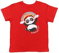 Shopagift Totally Pandastic Kids T-Shirt Panda Lover Kawaai Childrens Tee Gift Red
