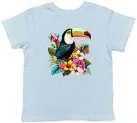 Shopagift Toucan Lover Kids T-Shirt Tropical Rainforest Bird Childrens Tee Gift Light Blue