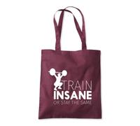 Shopagift Train Insane Or Remain The Same Workout Gym Tote Shopping Beach Bag 10 Litres Capacity - 42cm x 38cm