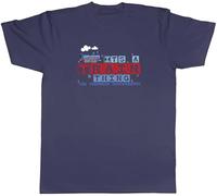Shopagift Train Thing Mens T-Shirt Locomotive Railway Station Tee Navy Blue