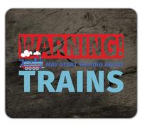 Shopagift Trains Mouse Mat Pad Warning May Start talking about Trains 24cm x 19cm