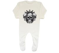 Shopagift Triple Skull Head Baby Romper Gothic Skeleton Face Boys Girls Gift White