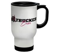 Shopagift Trucker Babe Travel Mug Cool Lady Truck Driver Stainless Steel 14oz Cup
