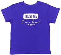 Shopagift Trust me I'm a Boxer Childrens Kids T-Shirt Blue